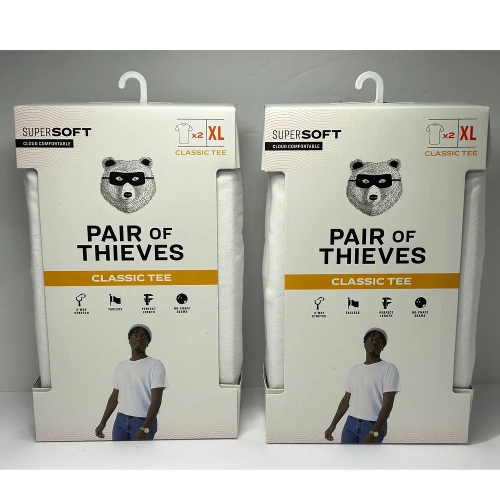 Pair of‎ Thieves Supersoft Classic Tee 2 Pack White XL Men's T-Shirt